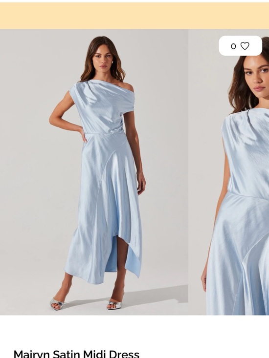 Astr Dresses & Skirts - Astr Asymmetrical Satin Midi Dress - Light Blue